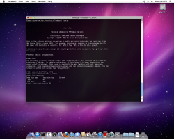 Screenshot of the prompt user inteface (UI) running on Mac OS X 10.6 Snow Leopard of the program relax (software for NMR dynamics analyses, specifically: Model-free, NMR relaxation (R1, R2, NOE), reduced spectral density mapping, N-state models, frame order theory).